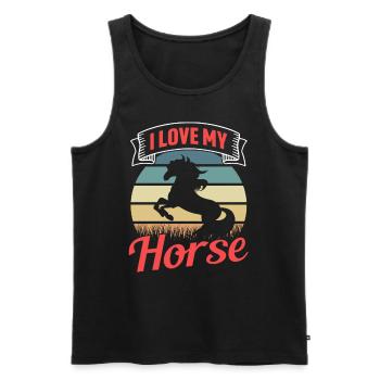 I love my horse riding riding riders - Men's Premium Organic Tank Top - black - Front - Michal (187cm)