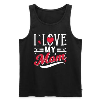 Ich Liebe Meine Mutter Mutti Mama Mami Muttertag - Männer Premium Bio Tank Top - Schwarz - Vorne - Michal (187cm)