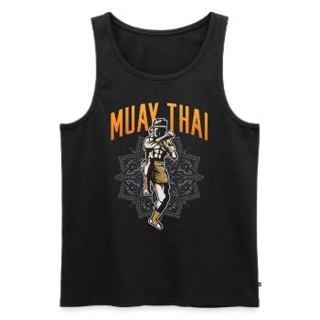 Muay Thai Kampf Kampfsport Kämpfer Kampfkunst - Männer Premium Bio Tank Top - Schwarz - Vorne - AI Model Male 178 light (178cm)