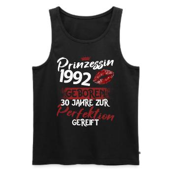 30. Geburtstag 30 Jahre Perfektion Prinzessin 1992 - Männer Premium Bio Tank Top - Schwarz - Vorne - Michal (187cm)