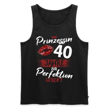 40. Geburtstag 40 Jahre Perfektion Prinzessin - Männer Premium Bio Tank Top - Schwarz - Vorne - Michal (187cm)