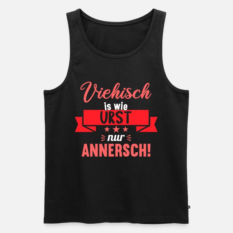 Sächsischer Dialekt Sachsen Sächsische Sprüche - Männer Premium Bio Tank Top - Schwarz