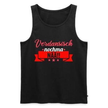 Sächsischer Dialekt Sachsen Sächsische Sprüche - Männer Premium Bio Tank Top - Schwarz - Vorne - Michal (187cm)