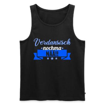 Sächsischer Dialekt Sachsen Sächsische Sprüche - Männer Premium Bio Tank Top - Schwarz - Vorne - Michal (187cm)