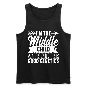 Middle Children Mittlere Geschwister - Männer Premium Bio Tank Top - Schwarz - Vorne - AI Model Male 178 light (178cm)