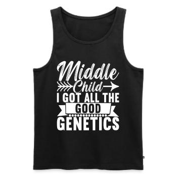 Middle Children Mittlere Geschwister - Männer Premium Bio Tank Top - Schwarz - Vorne - AI Model Male 178 light (178cm)