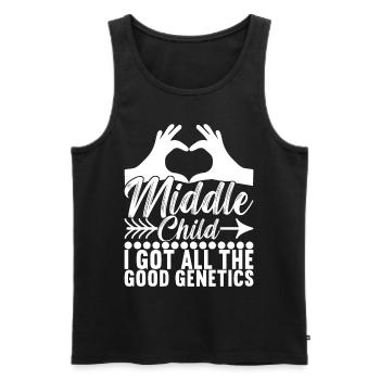 Middle Children Mittlere Geschwister - Männer Premium Bio Tank Top - Schwarz - Vorne - AI Model Male 178 light (178cm)