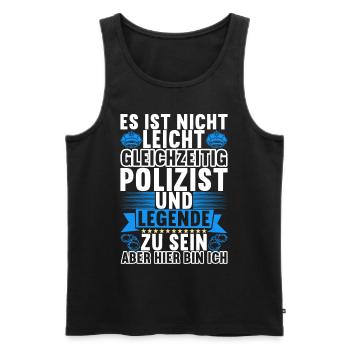 Polizei Polizist - Männer Premium Bio Tank Top - Schwarz - Vorne - AI Model Male 178 light (178cm)