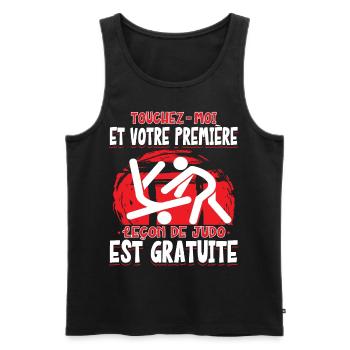 Judo Humour - Débardeur bio Premium Homme - noir - Devant - AI Model Male 178 light (178cm)