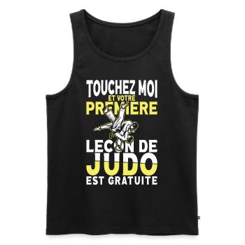Judo Humour - Débardeur bio Premium Homme - noir - Devant - AI Model Male 178 light (178cm)