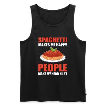 Spaghetti Make Me Happy People Make My Head Hurt - Men's Premium Organic Tank Top - black - Front - Michal (187cm)