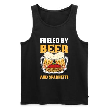 Fueled By Beer and Spaghetti - Men's Premium Organic Tank Top - black - Front - Michal (187cm)