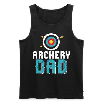 Archery Bow Archer Dad Father - Men's Premium Organic Tank Top - black - Front - AI Model Male 178 light (178cm)