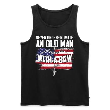 Archery Bow Archer Vintage - Männer Premium Bio Tank Top - Schwarz - Vorne - Michal (187cm)