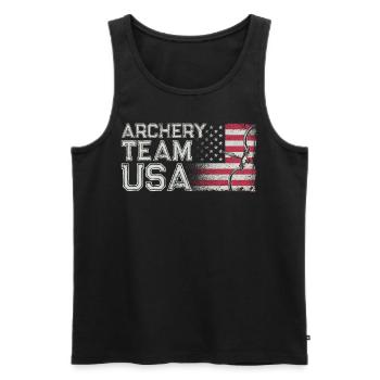 Archery Bow Archer Vintage Usa - Männer Premium Bio Tank Top - Schwarz - Vorne - Michal (187cm)
