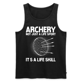 Archery Bow Archer Vintage Target - Débardeur bio Premium Homme - noir - Devant - Michal (187cm)