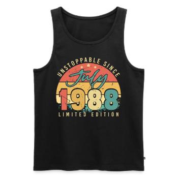 Best month of birth July 1988 - Men's Premium Organic Tank Top - black - Front - AI Model Male 178 light (178cm)