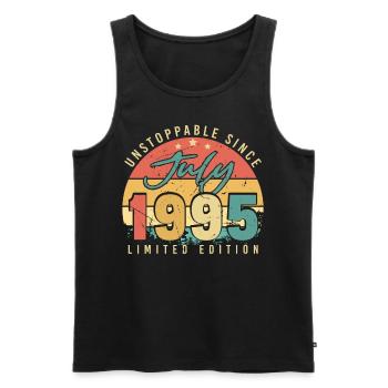 1995 Juli Geschenkidee - Männer Premium Bio Tank Top - Schwarz - Vorne - Michal (187cm)