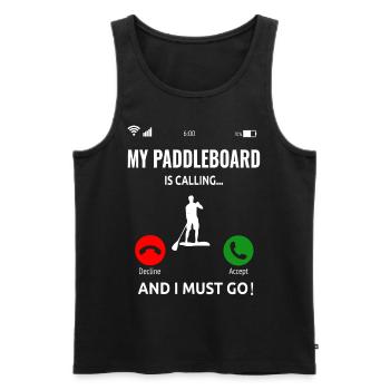 Stand Up Paddling Paddleboard Surfer Gift - Men's Premium Organic Tank Top - black - Front - AI Model Male 178 light (178cm)