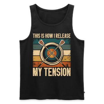 Archery Bow Archer Vintage Retro - Men's Premium Organic Tank Top - black - Front - Michal (187cm)