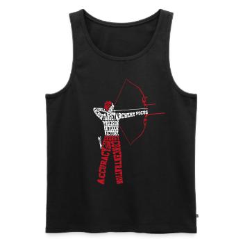 Archery Bow Archer Word Cloud - Men's Premium Organic Tank Top - black - Front - AI Model Male 178 light (178cm)