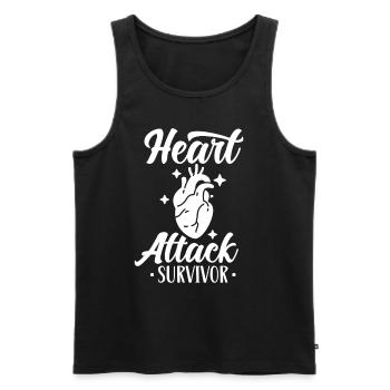 Überlebender Eines Herzinfarkts Herzinfarkt - Männer Premium Bio Tank Top - Schwarz - Vorne - AI Model Male 178 light (178cm)