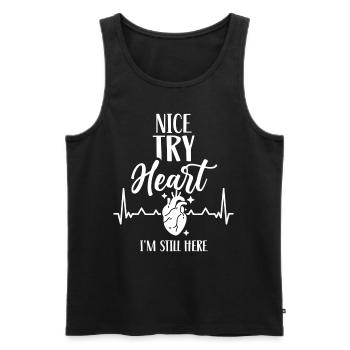 Netter Versuch Herz Ich Bin Immer Noch Hier - Männer Premium Bio Tank Top - Schwarz - Vorne - AI Model Male 178 light (178cm)