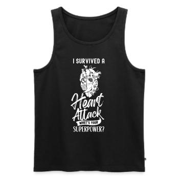 Habe Einen Herzinfarkt Überlebt Deine Superkraft - Männer Premium Bio Tank Top - Schwarz - Vorne - Michal (187cm)