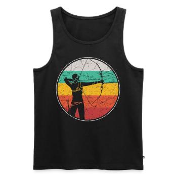 Archery Bow Archer Retro Vintage - Men's Premium Organic Tank Top - black - Front - AI Model Male 178 light (178cm)
