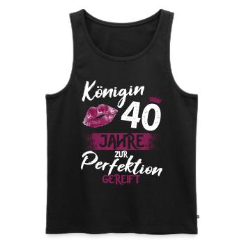 40. Geburtstag 40 Jahre Perfektion Königin - Männer Premium Bio Tank Top - Schwarz - Vorne - Michal (187cm)