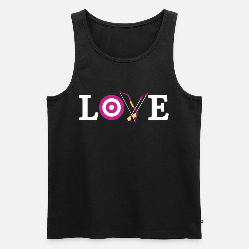 Archery Bow Archer Target Love - Männer Premium Bio Tank Top - Schwarz