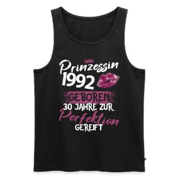 30. Geburtstag 30 Jahre Perfektion Prinzessin 1992 - Männer Premium Bio Tank Top - Schwarz - Vorne - Michal (187cm)