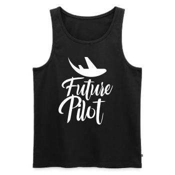 Future Pilot Jet Small Aircraft Light Aircraft - Men's Premium Organic Tank Top - black - Front - AI Model Male 178 light (178cm)