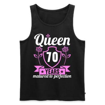 70 year old girl 70 bday Queen 70 birthday - Men's Premium Organic Tank Top - black - Front - Michal (187cm)