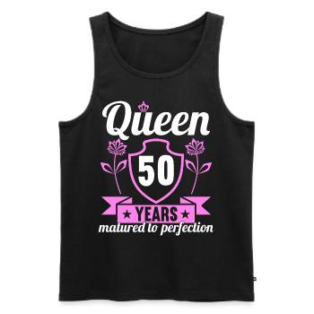50 year old girl 50 bday Queen 50 birthday - Men's Premium Organic Tank Top - black - Front - Michal (187cm)