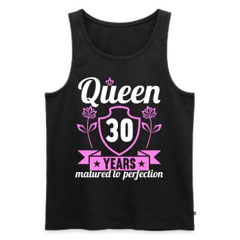 30 year old girl 30 bday Queen 30 birthday - Men's Premium Organic Tank Top - black - Front - AI Model Male 178 light (178cm)