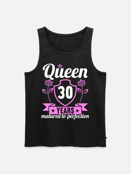 30 jaar oud meisje 30 bday Koningin 30 verjaardag - Mannen Premium Bio Tanktop - zwart