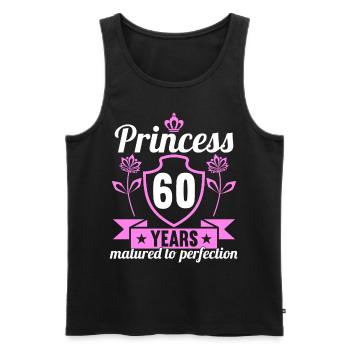 Fille de 60 ans 60 bday Princesse 60 anniversaire - Débardeur bio Premium Homme - noir - Devant - AI Model Male 178 light (178cm)