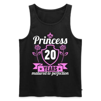 20 ans fille 20 bday Princesse 20 anniversaire - Débardeur bio Premium Homme - noir - Devant - AI Model Male 178 light (178cm)