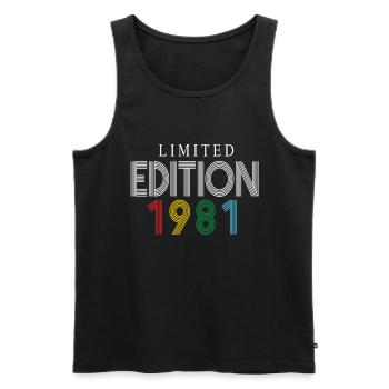 Édition limitée 1981 - Débardeur bio Premium Homme - noir - Devant - Michal (187cm)