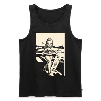Filles avec des | de skateboard Papillon sur chemise - Débardeur bio Premium Homme - noir - Devant - Michal (187cm)