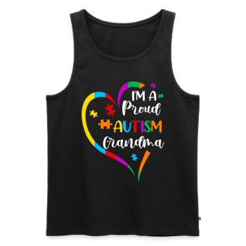 Autism - Men's Premium Organic Tank Top - black - Front - AI Model Male 178 light (178cm)