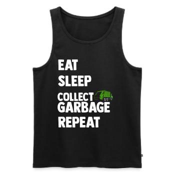 Müllmann Tshirt - Men's Premium Organic Tank Top - black - Front - AI Model Male 178 light (178cm)
