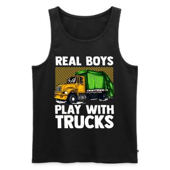 Dustman - Men's Premium Organic Tank Top - black - Front - AI Model Male 178 light (178cm)