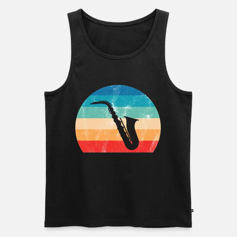 Jazz Tshirt - Männer Premium Bio Tank Top - Schwarz