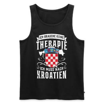 Kroatien Tshirt - Männer Premium Bio Tank Top - Schwarz - Vorne - AI Model Male 178 light (178cm)