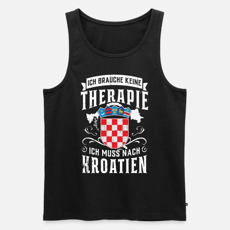Kroatien Tshirt - Männer Premium Bio Tank Top - Schwarz