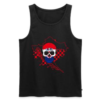 Kroatien - Männer Premium Bio Tank Top - Schwarz - Vorne - AI Model Male 178 light (178cm)