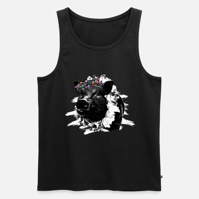 Schwein - Männer Premium Bio Tank Top - Schwarz