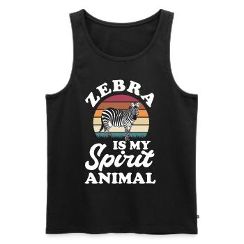 Zebra Tshirt in Afrika Pferd Safari - Männer Premium Bio Tank Top - Schwarz - Vorne - Michal (187cm)